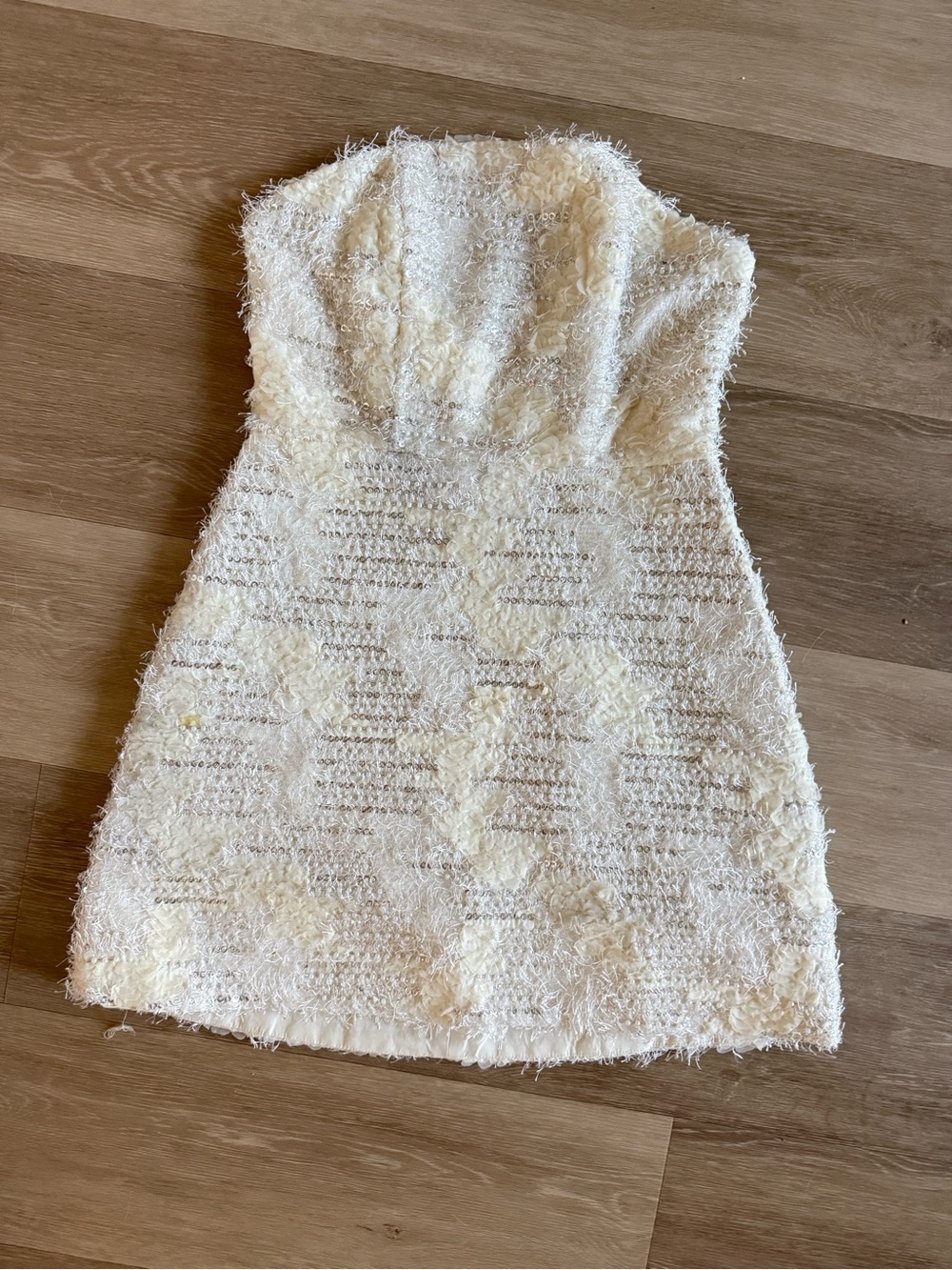 NOVA LUXE Ivory Strapless Corset Dress Top